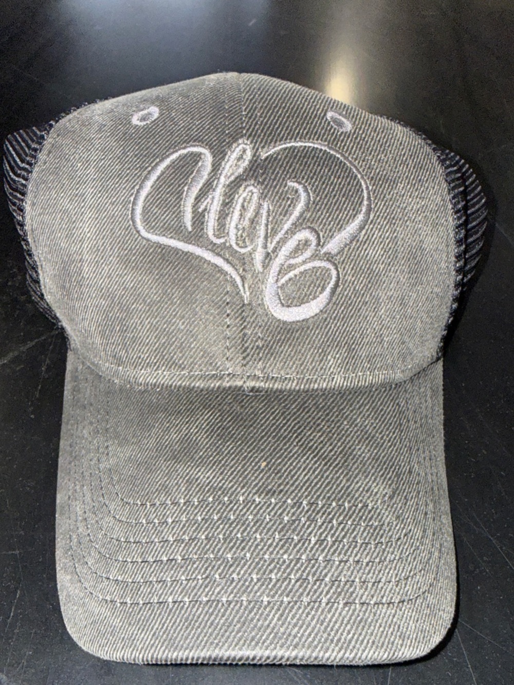 Embroidered 'Live' Gray Trucker Hat